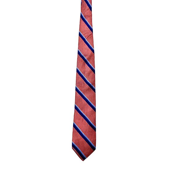 Brooks Brothers Mens Neck Tie Pink Blue Striped Preppy Old Money Professional - Picture 1 of 6